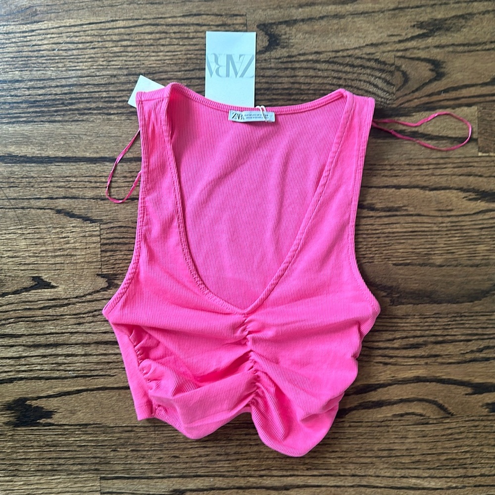 Zara pink crop top size M NWT